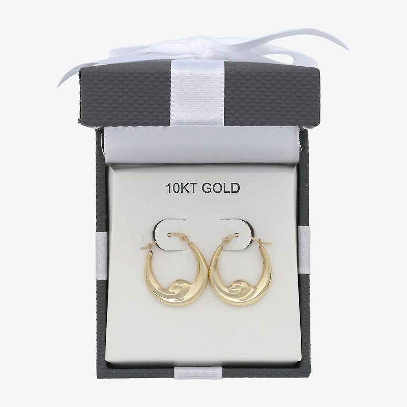 Womens 10K Gold 17.5mm Round Hoop Earrings