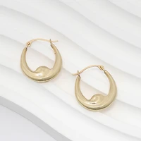 Womens 10K Gold 17.5mm Round Hoop Earrings