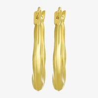 Womens 10K Gold 2.2mm Round Hoop Earrings