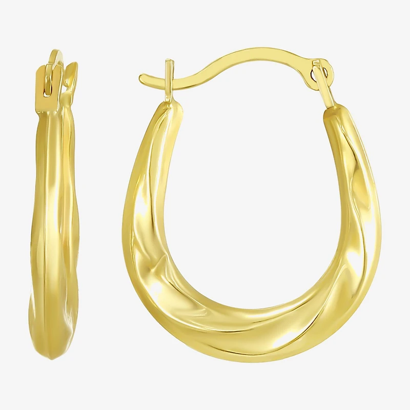 Womens 10K Gold 2.2mm Round Hoop Earrings
