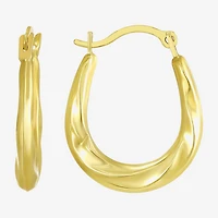 Womens 10K Gold 2.2mm Round Hoop Earrings