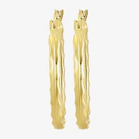 Womens 14K Gold 18mm Oval Hoop Earrings