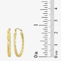 Womens 14K Gold 18mm Oval Hoop Earrings
