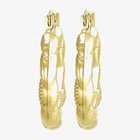 Womens 14K Gold 18mm Round Hoop Earrings