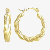 Womens 14K Gold 18mm Round Hoop Earrings