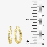 Womens 14K Gold 18mm Round Hoop Earrings