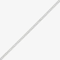 Womens Sterling Silver 10 Inch Solid Curb Ankle Bracelet