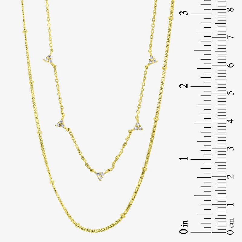 Silver Addiction Womens 14K Gold Over Silver 18 Inch Link Chain Necklace