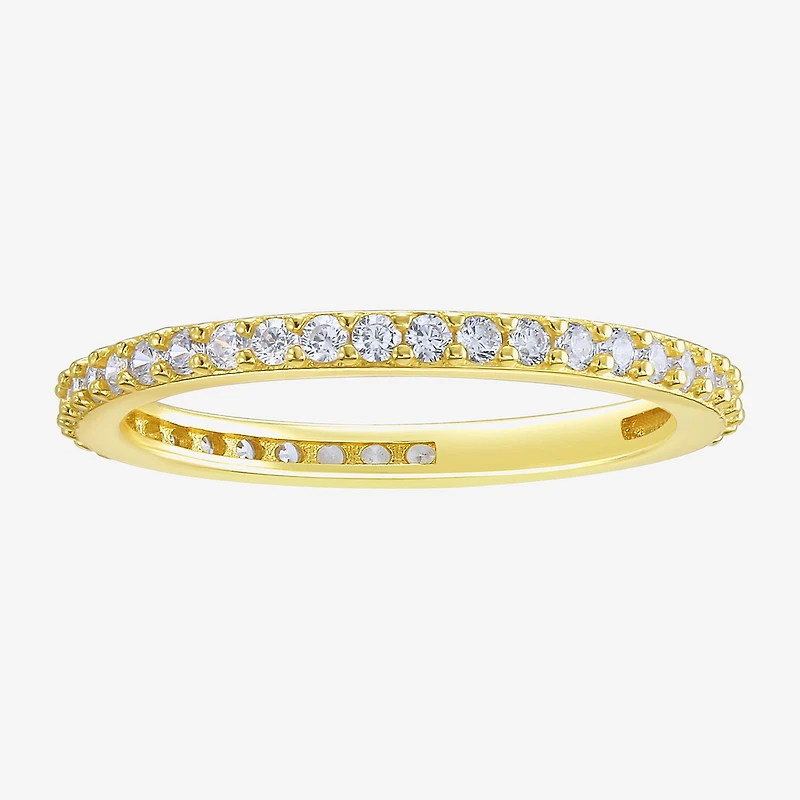 Silver Addiction Womens Cubic Zirconia 14K Gold Over Silver Solitaire Ring Set