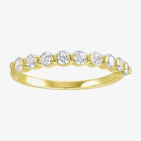 Silver Addiction Womens Cubic Zirconia 14K Gold Over Round Ring Set