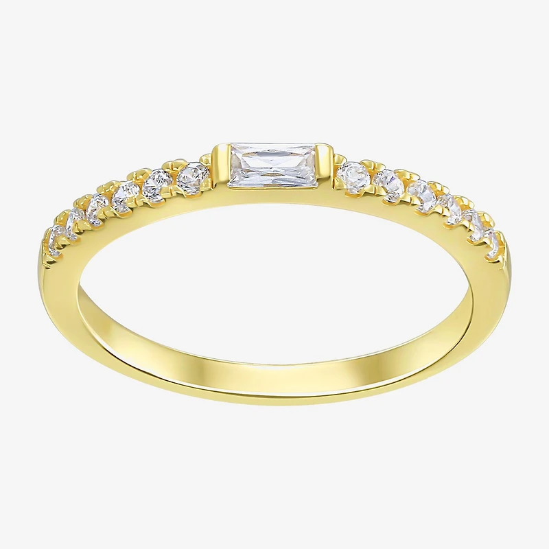 Silver Addiction Womens White Cubic Zirconia 14K Gold Over Silver Ring Set