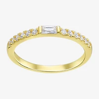 Silver Addiction Womens White Cubic Zirconia 14K Gold Over Silver Ring Set