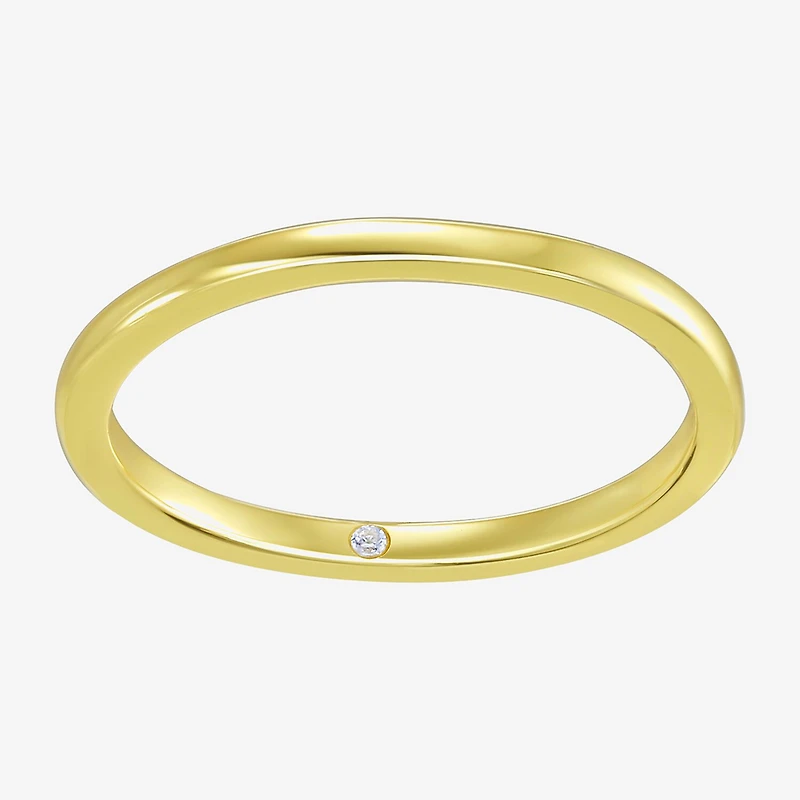 Silver Addiction Womens White Cubic Zirconia 14K Gold Over Silver Ring Set