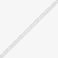 Made in Italy Womens Sterling Silver 10 Inch Solid Link Ankle Bracelet
