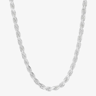 Made in Italy Mens Sterling Silver 30 Inch Rope Chain Necklace