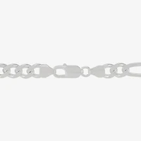 Made in Italy Mens Sterling Silver 8 1/2 Inch Solid Figaro Chain Bracelet
