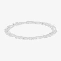 Made in Italy Mens Sterling Silver 8 1/2 Inch Solid Figaro Chain Bracelet