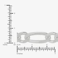 Made in Italy Mens Sterling Silver 8 1/2 Inch Solid Figaro Chain Bracelet