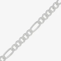 Made in Italy Mens Sterling Silver 8 1/2 Inch Solid Figaro Chain Bracelet