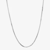 Made in Italy Womens Sterling Silver 24 Inch Box Chain Necklace