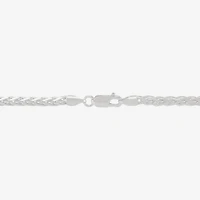 Made in Italy Mens Sterling Silver 8 1/2 Inch Solid Wheat Chain Bracelet