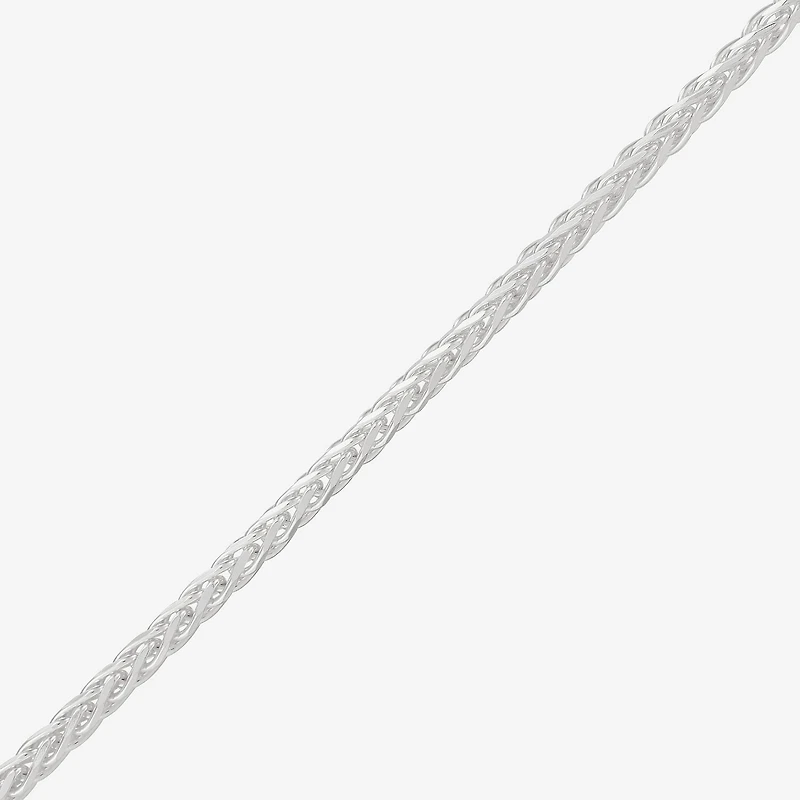 Made in Italy Mens Sterling Silver 8 1/2 Inch Solid Wheat Chain Bracelet