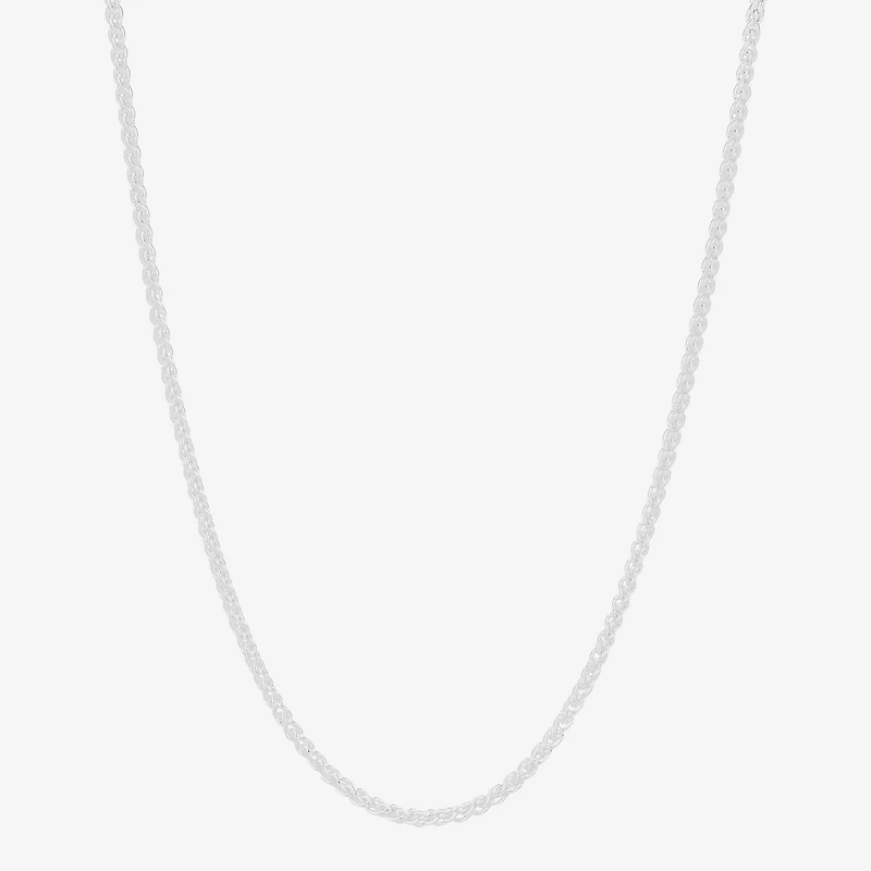 Made in Italy Womens Sterling Silver 18 Inch Wheat Chain Necklace
