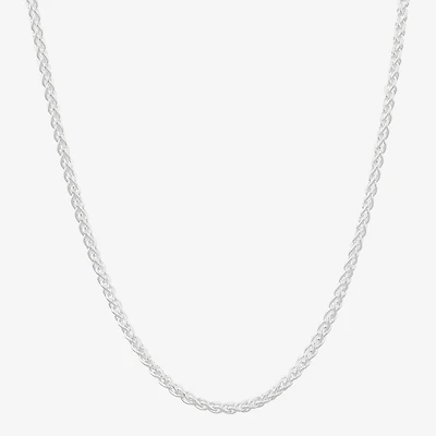 Made in Italy Womens Sterling Silver Inch Wheat Chain Necklace