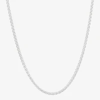 Made in Italy Womens Sterling Silver Inch Wheat Chain Necklace