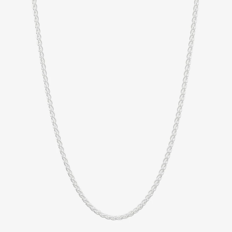 Made in Italy Womens Sterling Silver 24 Inch Wheat Chain Necklace