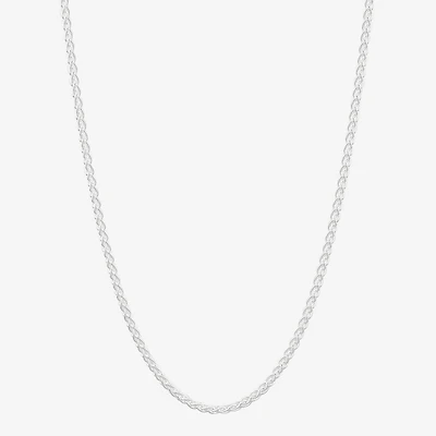 Made in Italy Womens Sterling Silver 24 Inch Wheat Chain Necklace