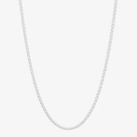 Made in Italy Womens Sterling Silver 24 Inch Wheat Chain Necklace