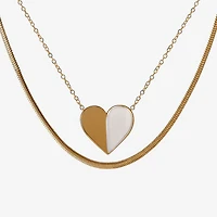 Limited Quantities! Womens 14K Gold Over Silver Heart 2-pc. Necklace Set