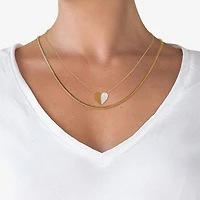 Limited Quantities! Womens 14K Gold Over Silver Heart 2-pc. Necklace Set