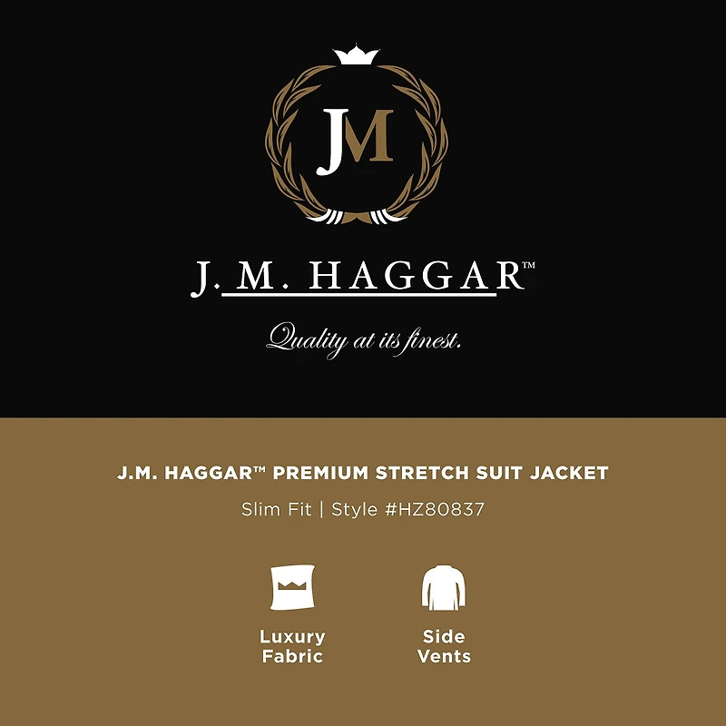 Haggar JMH Mens Slim Fit Plaid Suit Jacket