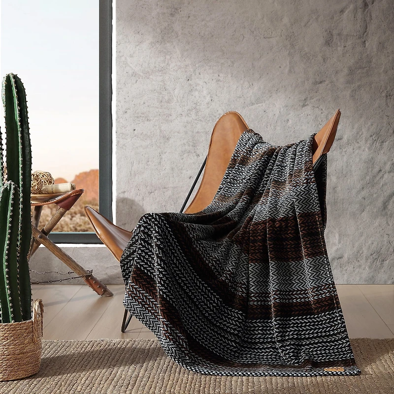 Wrangler Nash Stripe Soft Plush Washable Throw