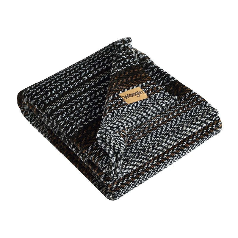 Wrangler Nash Stripe Soft Plush Washable Throw