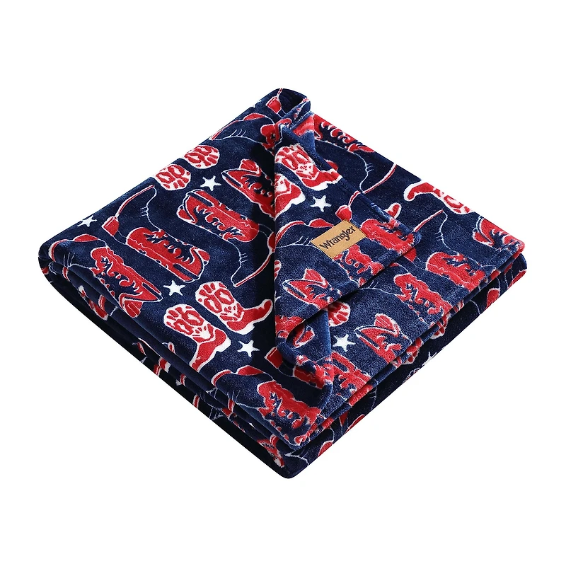 Wrangler Knockin' Boots 50x70 Washable Throw
