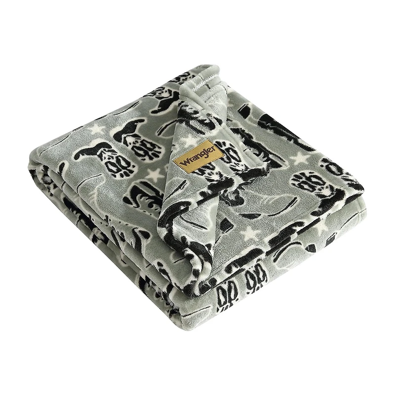 Wrangler Knockin' Boots 50x60 Washable Throw