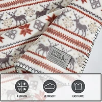 Eddie Bauer Deer Snowflake Washable Throw