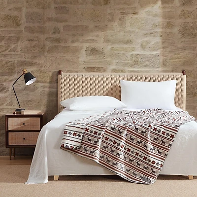 Eddie Bauer Deer Snowflake Washable Throw
