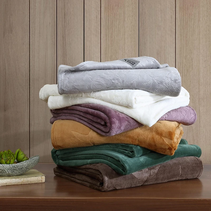 Eddie Bauer Woodblock Floral Washable Throw