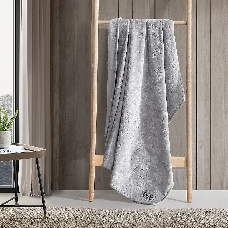 Eddie Bauer Woodblock Floral Washable Throw