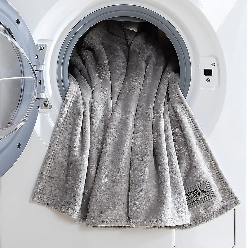 Eddie Bauer Woodblock Floral Washable Throw