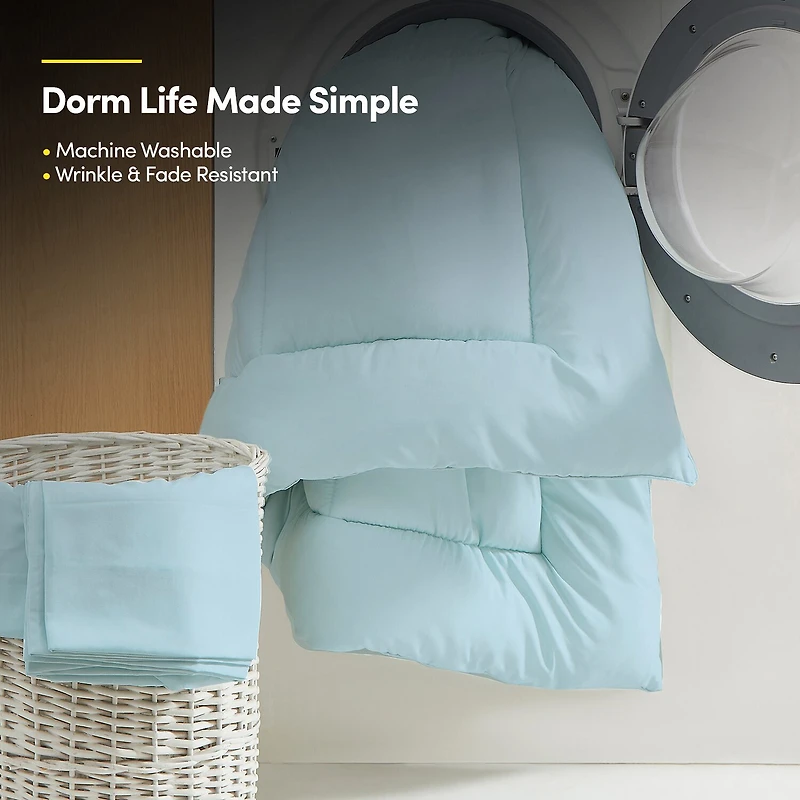 7PC Campus Ready Dorm Twin XL Complete Bedding Set with sheets