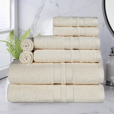 SUPERIOR® Ultra Collection | 100% Cotton 8-pc. Quick Dry Solid Bath Towel Set