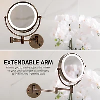 Ovente Wall Mounted 7X Magnification Makeup Mirror