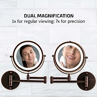 Ovente Wall Mounted 7X Magnification Makeup Mirror