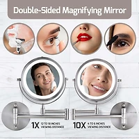 Ovente Wall Mounted 10X Magnification Makeup Mirror