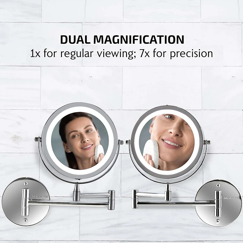 Ovente Wall Mounted 7X Magnification Makeup Mirror